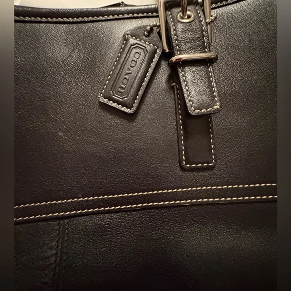 Coach Black Leather Tote Bag - Picture 4 of 11